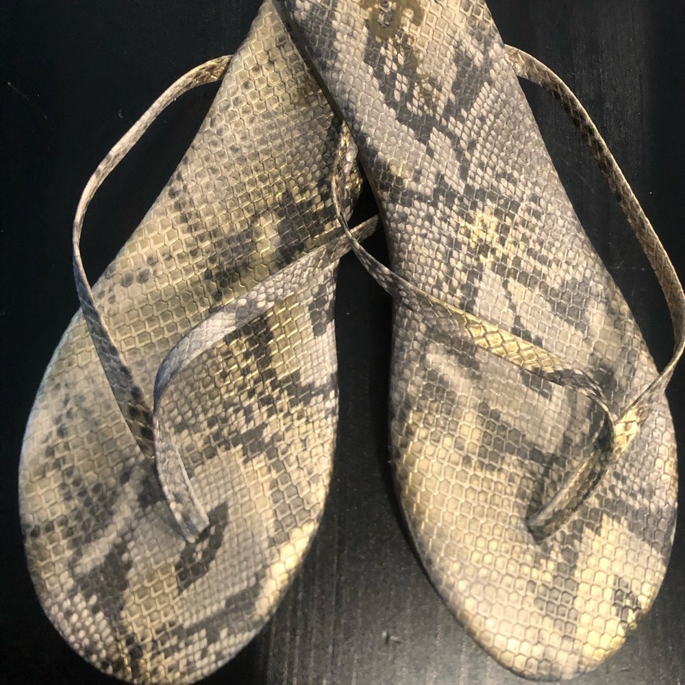 Yosi Samra leather serpent flip flops